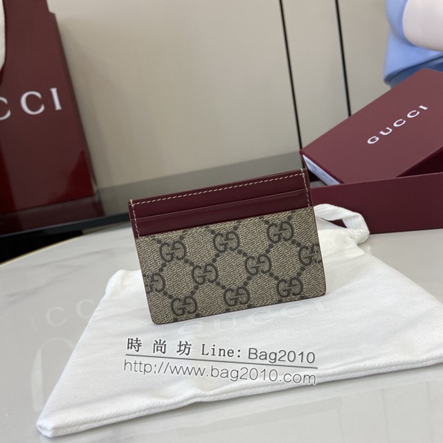 Gucci專櫃古馳最新款飾貓頭鷹細節GG迷你錢包卡夾卡包 jh2035型號：818769